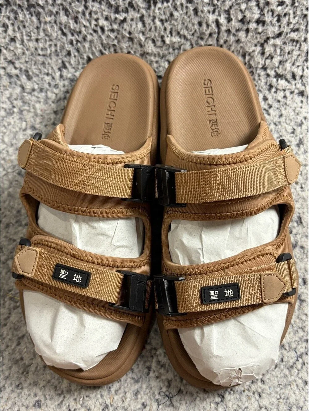 SEICHI Men's Sandoru Ni Slide Sandals Size 9 EU 42 Mocha Brown NIB